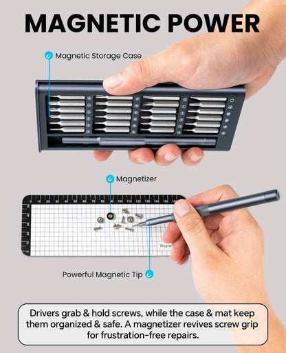 efekol 27 in 1 Small Precision Screwdriver Set - Electronics Torx Repair Tiny Tool Kit[Super Durable],for Ring Doorbell, Laptop, Switch, PS5, Xbox, Macbook, iPhone, Watch, Glasses